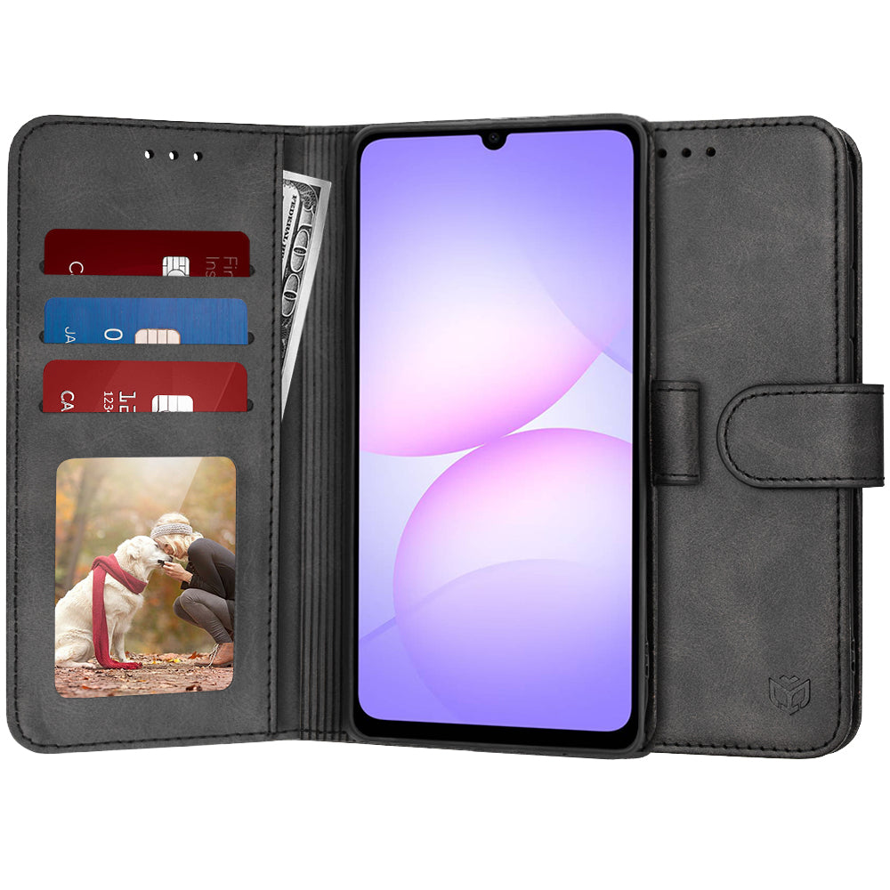 Hülle für Samsung Galaxy A07 4G A075, Techsuit, Diary Book, Schwarz