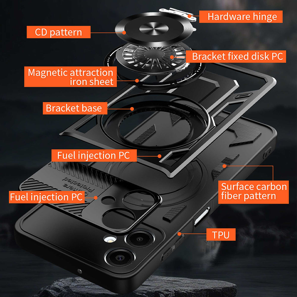 Hülle für Samsung Galaxy A07 4G A075, Techsuit, RuggedCam, Schwarz