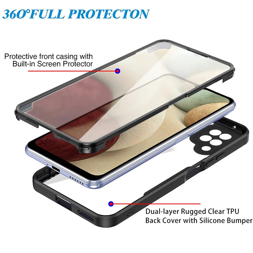 Case for Samsung Galaxy A12 A125, Techsuit, ColorVerse 360, Black
