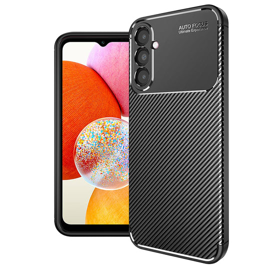 Hülle für Samsung Galaxy A14 A145 / A14 5G A146, Techsuit, CarbonFiber, Schwarz