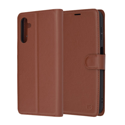 Hülle für Samsung Galaxy A14 A145 / A14 5G A146, Techsuit, Leder-Folio, Braun