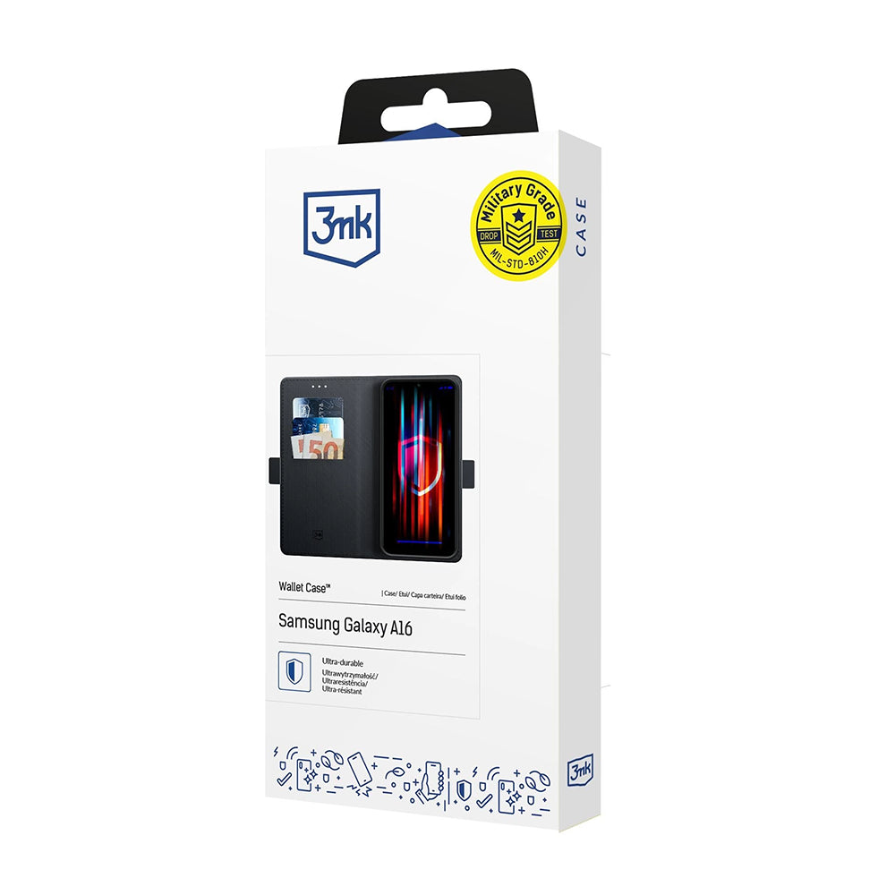 Hülle für Samsung Galaxy A16 5G A166 / A16 4G A165, 3MK, Wallet, Schwarz