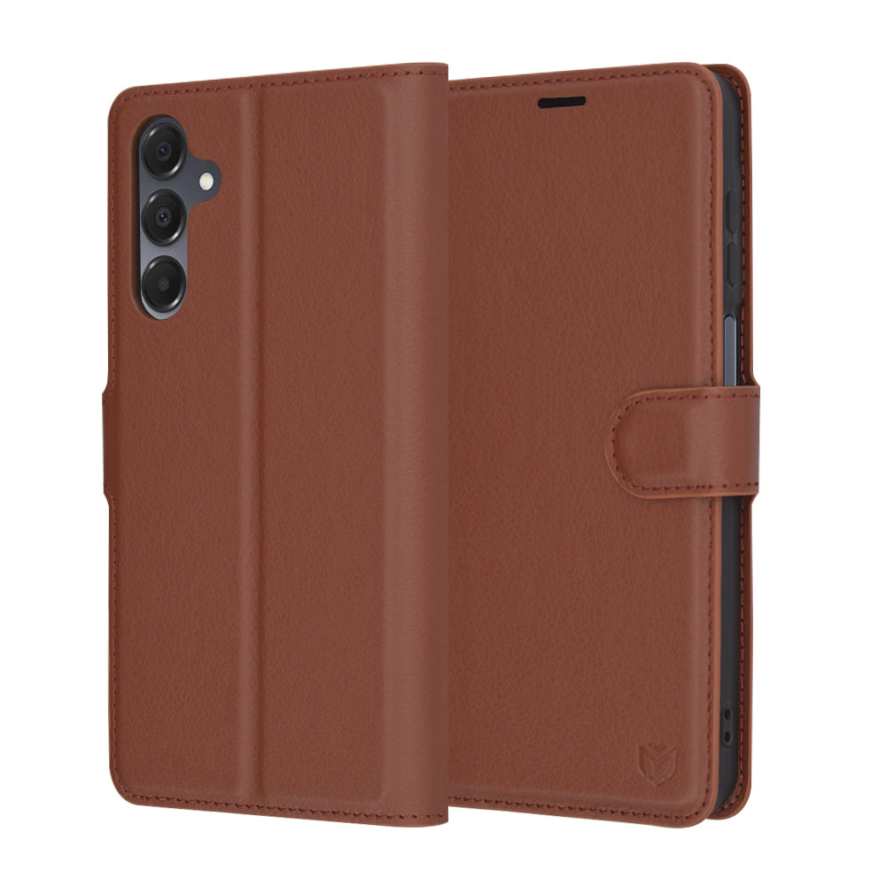 Hülle für Samsung Galaxy A16 5G A166 / A16 4G A165, Techsuit, Leder-Folio, Braun