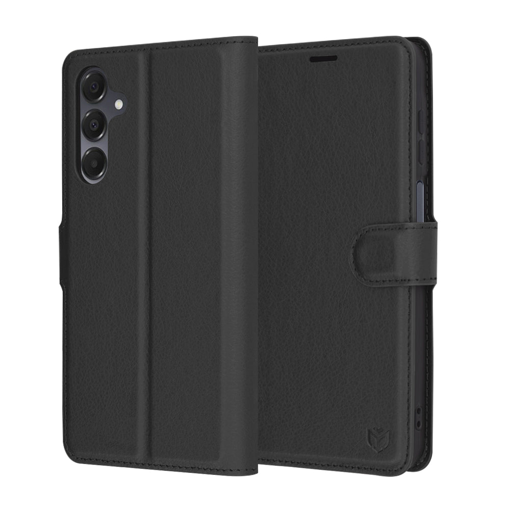 Hülle für Samsung Galaxy A16 5G A166 / A16 4G A165, Techsuit, Leder-Folio, Schwarz