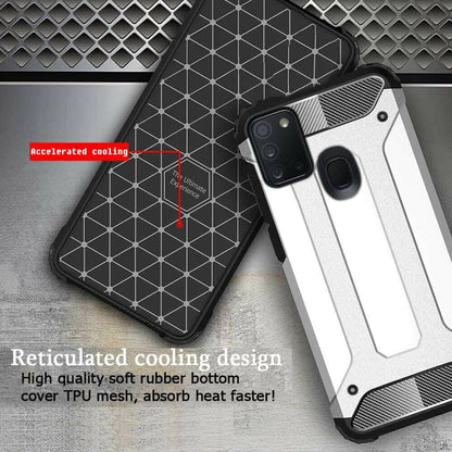 Hülle für Samsung Galaxy A21s A217, Techsuit, Hybrid Armor, Schwarz