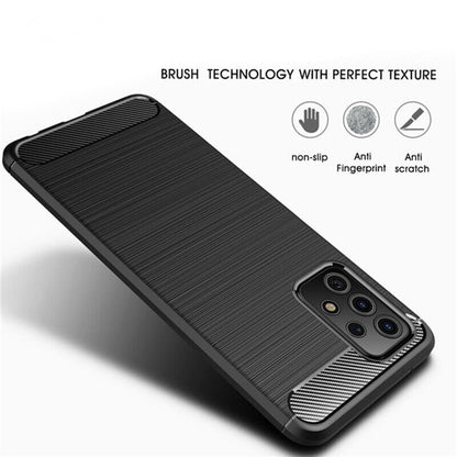 Hülle für Samsung Galaxy A32 5G A326, Techsuit, Carbon, Schwarz