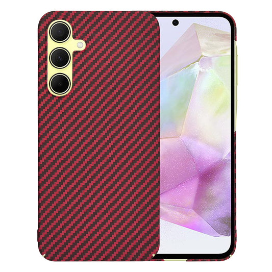 Hülle für Samsung Galaxy A35 5G A356, Techsuit, Carbonite FiberShell, Rot