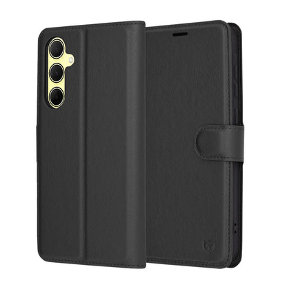 Hülle für Samsung Galaxy A35 5G A356, Techsuit, Leder-Folio, Schwarz
