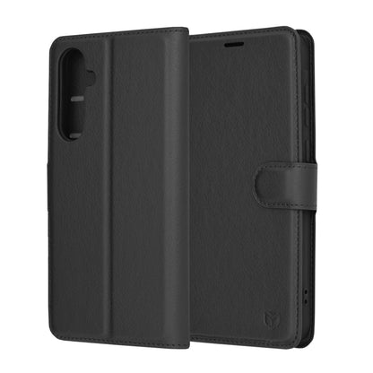 Hülle für Samsung Galaxy A35 5G A356, Techsuit, Leder-Folio, Schwarz