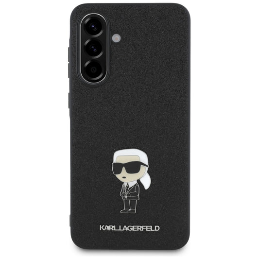Hülle für Samsung Galaxy A36 A366, Karl Lagerfeld, Glitter Fixed Ikonik Karl, Schwarz
