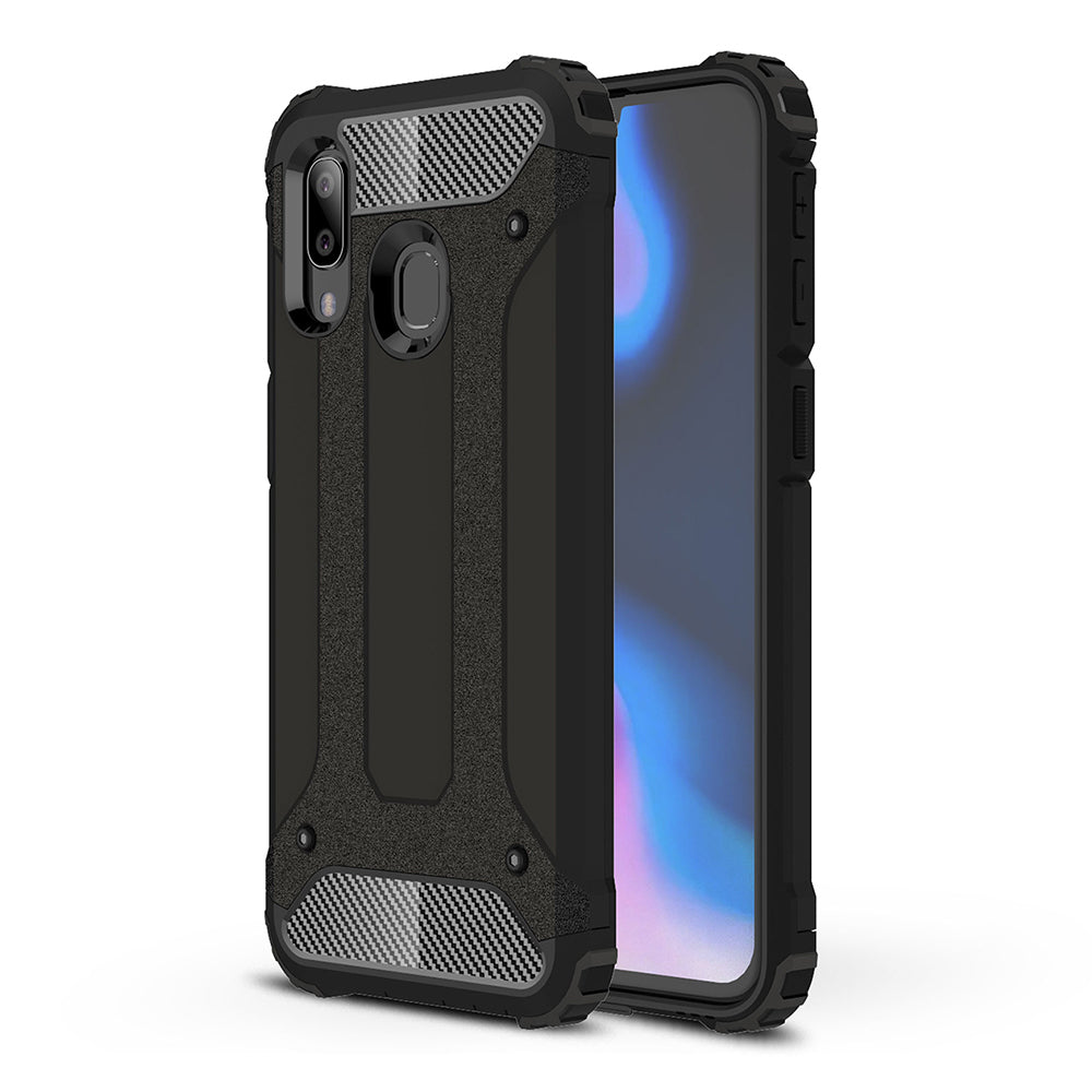 Hülle für Samsung Galaxy A40 A405, Techsuit, Hybrid Armor, Schwarz