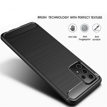Hülle für Samsung Galaxy A52s 5G A528 / A52 5G A526 / A52 A525, Techsuit, Carbon, Schwarz