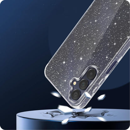 Case for Samsung Galaxy A55 5G A556, Techsuit, SparkleSkin, Transparent