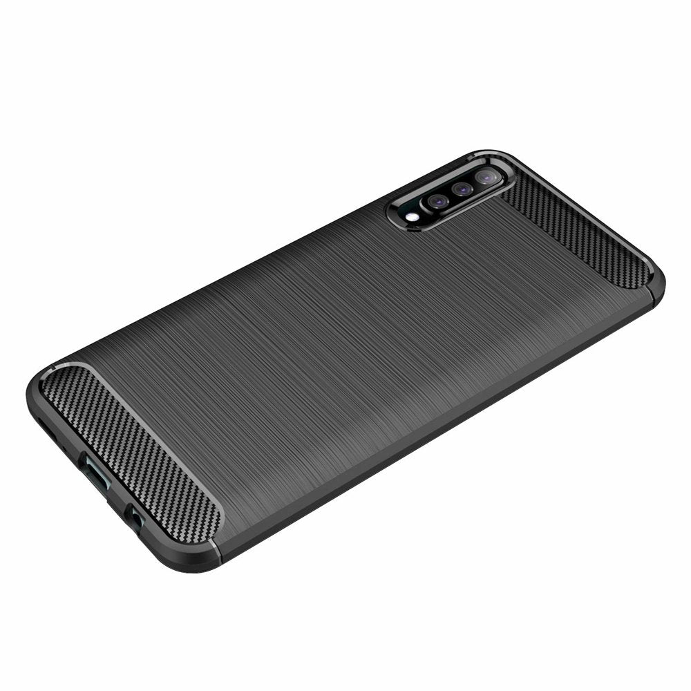 Hülle für Samsung Galaxy A70s A707 / A70 A705, Techsuit, Carbon, Schwarz