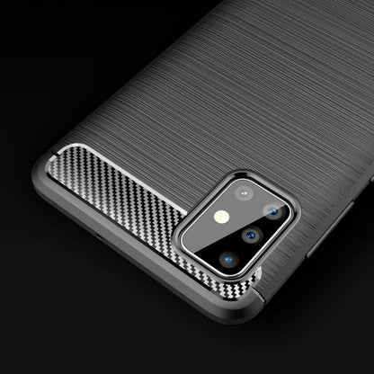 Hülle für Samsung Galaxy A71 A715, Techsuit, Carbon, Schwarz