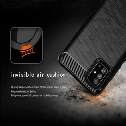 Hülle für Samsung Galaxy A71 A715, Techsuit, Carbon, Schwarz