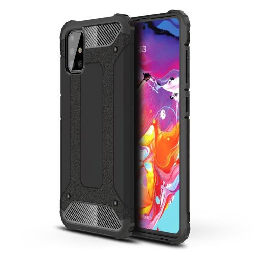 Hülle für Samsung Galaxy A71 A715, Techsuit, Hybrid Armor, Schwarz