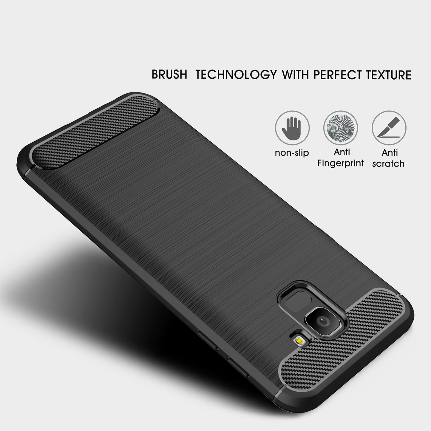 Case for Samsung Galaxy J6 J600, Techsuit, Carbon, Black