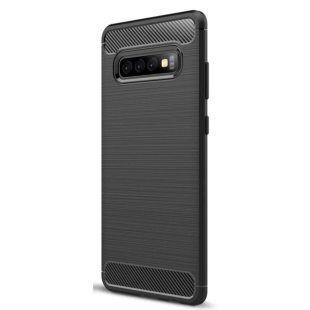 Hülle für Samsung Galaxy S10+ G975, Techsuit, Carbon, Schwarz