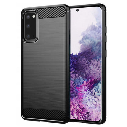Hülle für Samsung Galaxy S20 5G G981 / S20 G980, Techsuit, Carbon, Schwarz