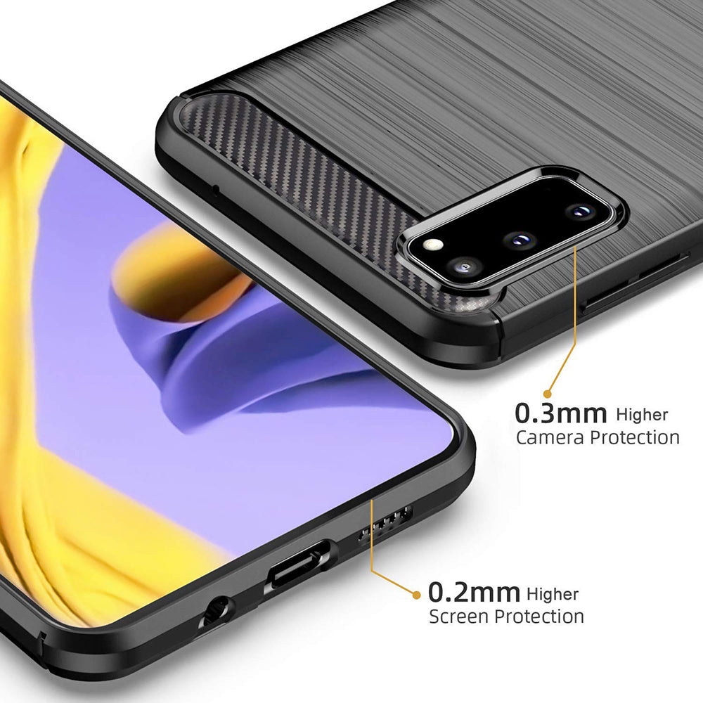 Hülle für Samsung Galaxy S20 5G G981 / S20 G980, Techsuit, Carbon, Schwarz