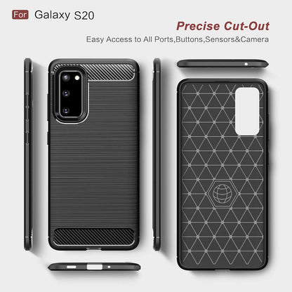 Hülle für Samsung Galaxy S20 5G G981 / S20 G980, Techsuit, Carbon, Schwarz