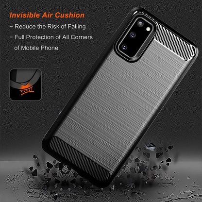 Hülle für Samsung Galaxy S20 5G G981 / S20 G980, Techsuit, Carbon, Schwarz