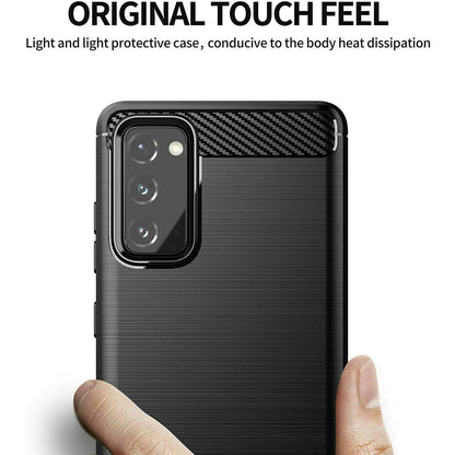 Hülle für Samsung Galaxy S20 FE 2022 G781 / S20 FE 5G G781 / S20 FE G780, Techsuit, Carbon, Schwarz