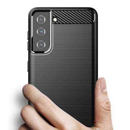 Hülle für Samsung Galaxy S21 5G G991, Techsuit, Carbon, Schwarz