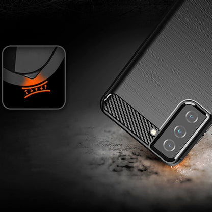 Hülle für Samsung Galaxy S21 5G G991, Techsuit, Carbon, Schwarz