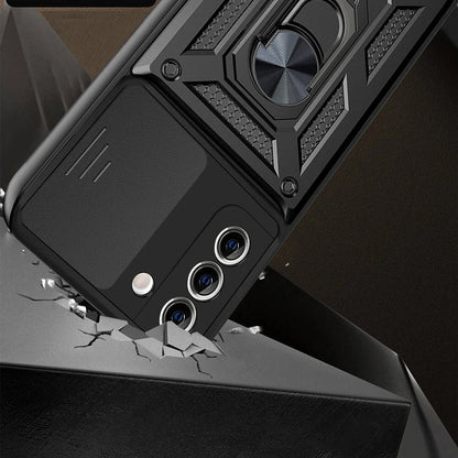 Hülle für Samsung Galaxy S21 FE 5G G990, Techsuit, CamShield, Schwarz