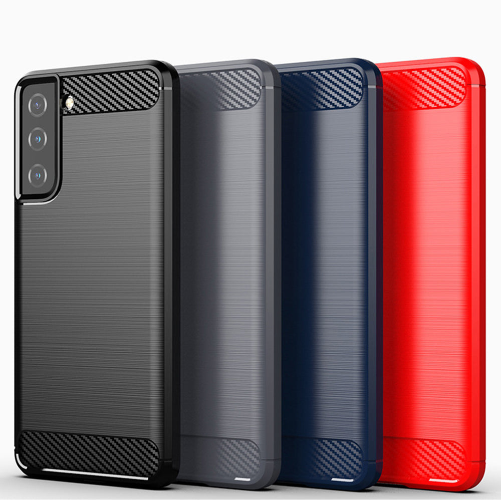Hülle für Samsung Galaxy S21+ 5G G996, Techsuit, Carbon, Schwarz
