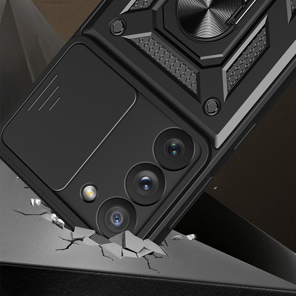 Hülle für Samsung Galaxy S22 5G S901, Techsuit, CamShield, Schwarz