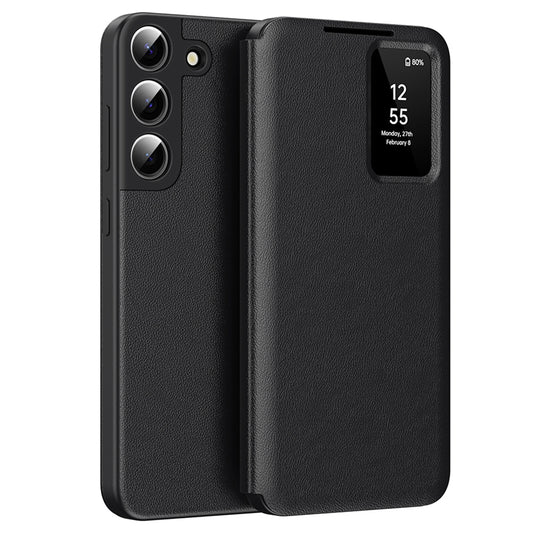 Hülle für Samsung Galaxy S22 5G S901, Techsuit, SmartView, Schwarz