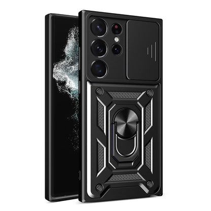 Hülle für Samsung Galaxy S22 Ultra 5G S908, Techsuit, CamShield, Schwarz