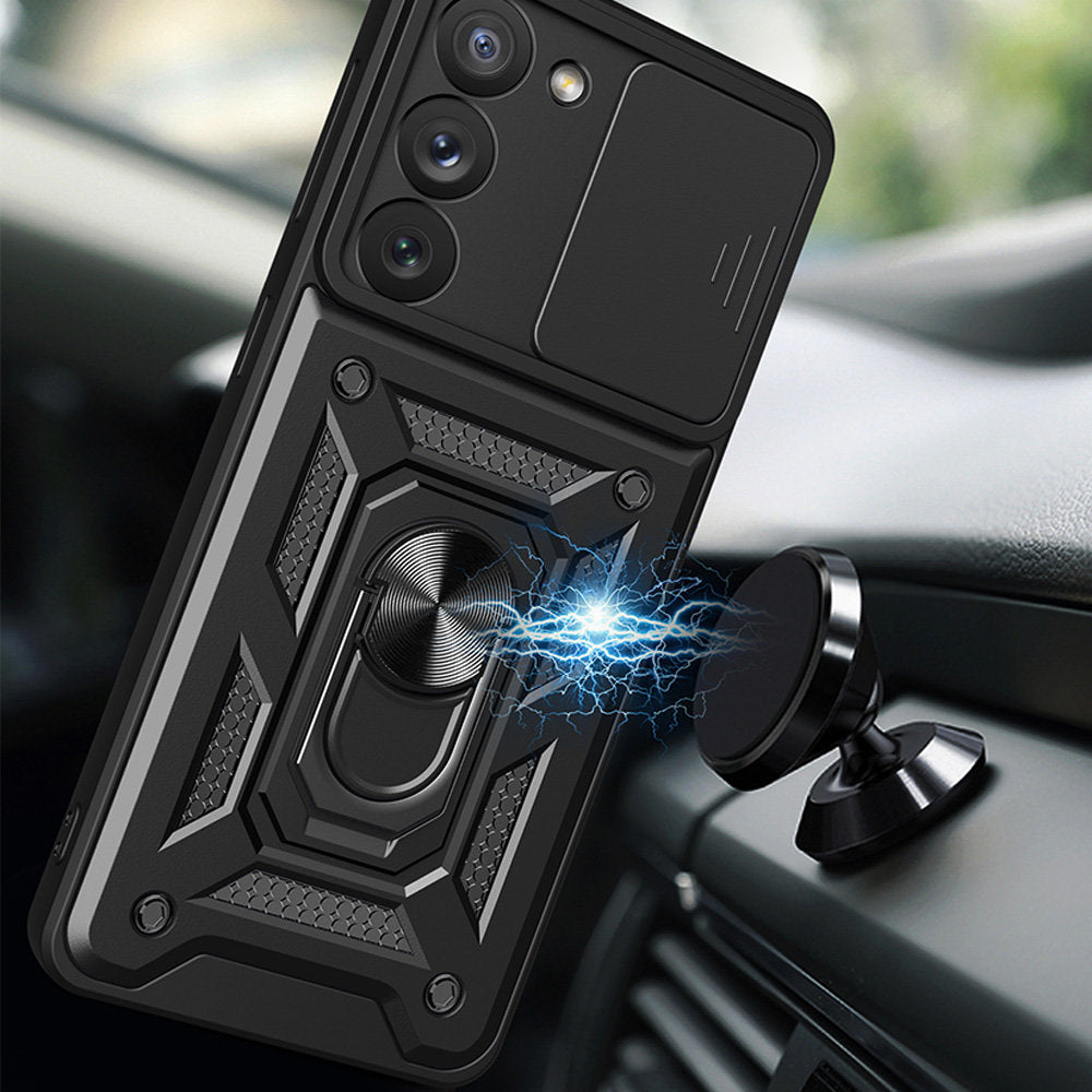 Hülle für Samsung Galaxy S22 Ultra 5G S908, Techsuit, CamShield, Schwarz