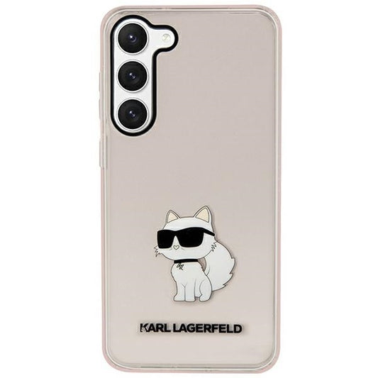 Hülle für Samsung Galaxy S23+ S916, Karl Lagerfeld, Ikonik Choupette, Rosa