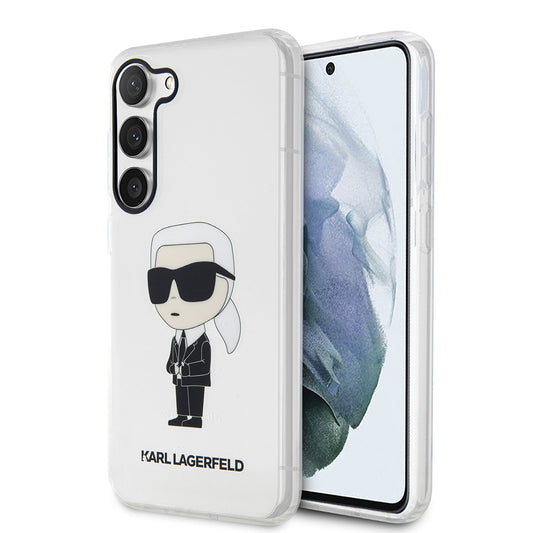 Hülle für Samsung Galaxy S23+ S916, Karl Lagerfeld, Ikonik Karl, Transparent