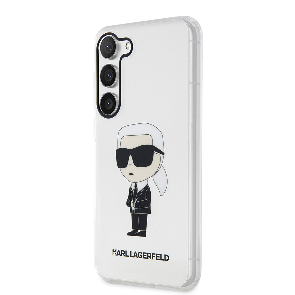 Hülle für Samsung Galaxy S23+ S916, Karl Lagerfeld, Ikonik Karl, Transparent