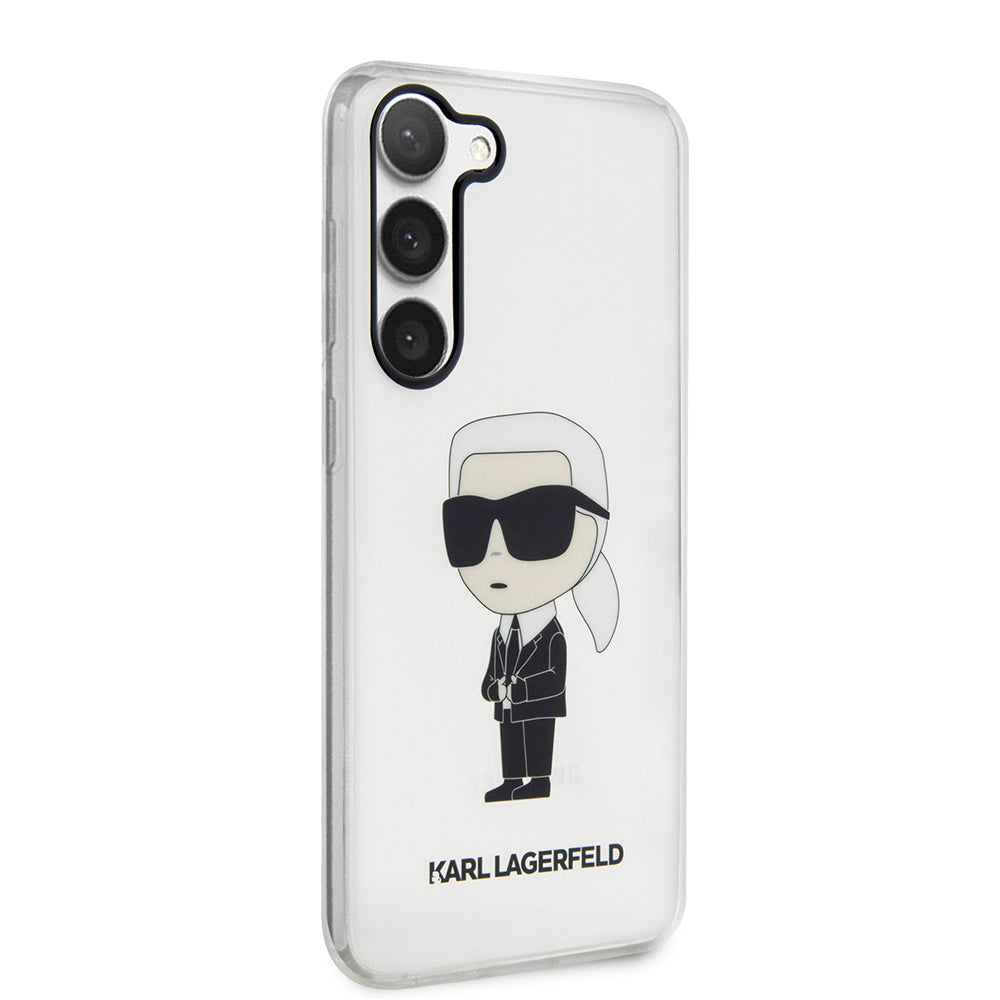 Hülle für Samsung Galaxy S23+ S916, Karl Lagerfeld, Ikonik Karl, Transparent