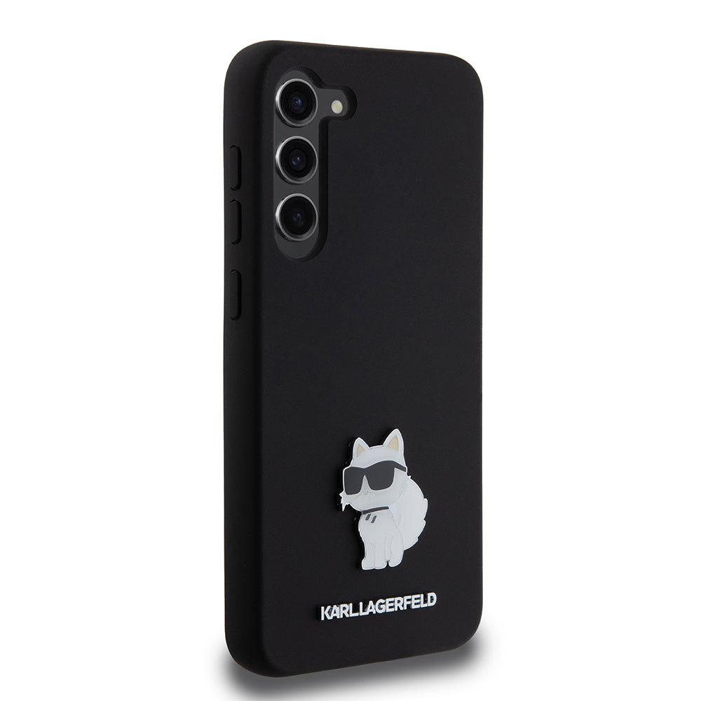 Case for Samsung Galaxy S23+ S916, Karl Lagerfeld, Silicone Choupette Metal, Black