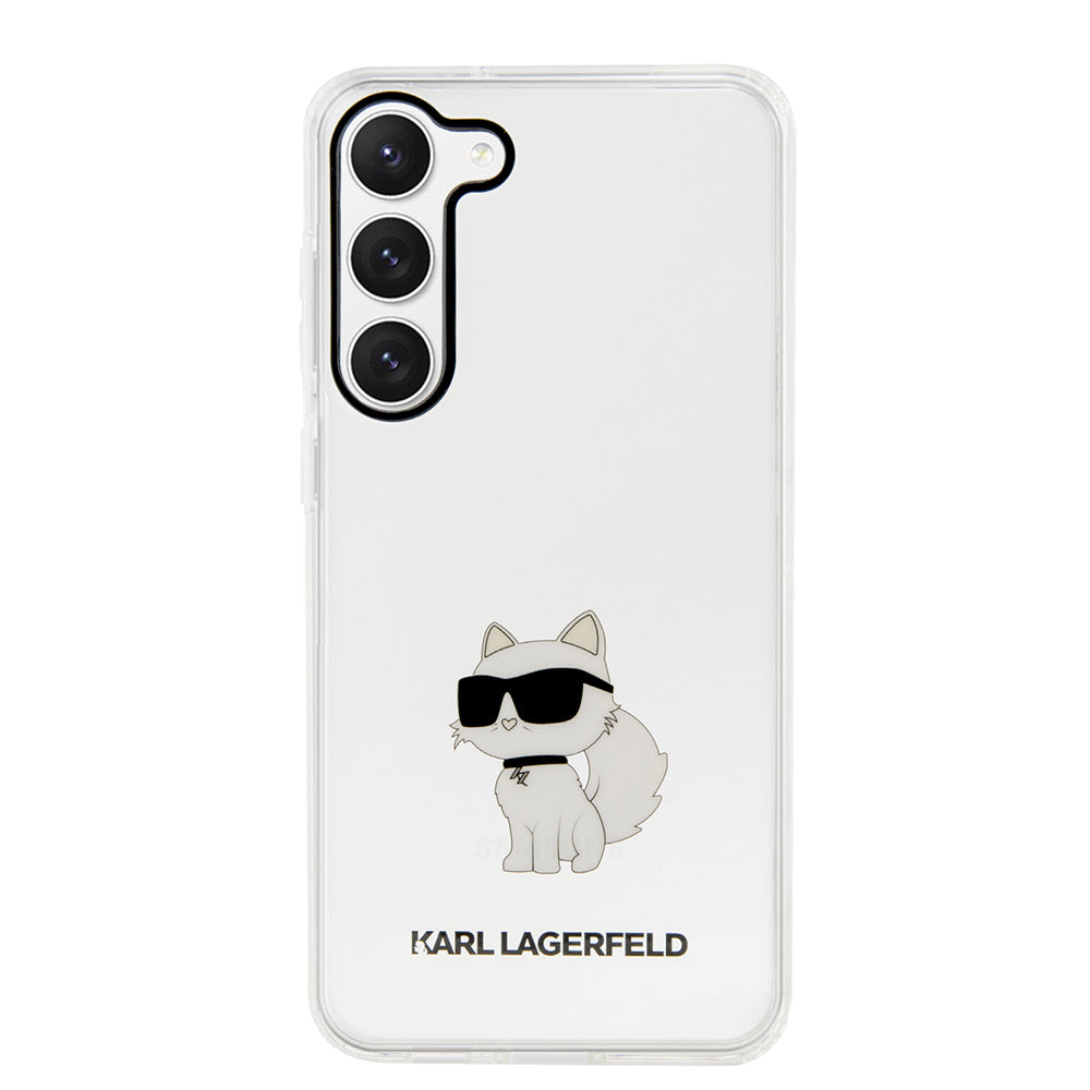 Hülle für Samsung Galaxy S23 S911, Karl Lagerfeld, Ikonik Choupette, Transparent