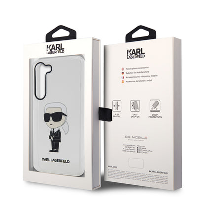 Case for Samsung Galaxy S23 S911, Karl Lagerfeld, Ikonik Karl, Transparent