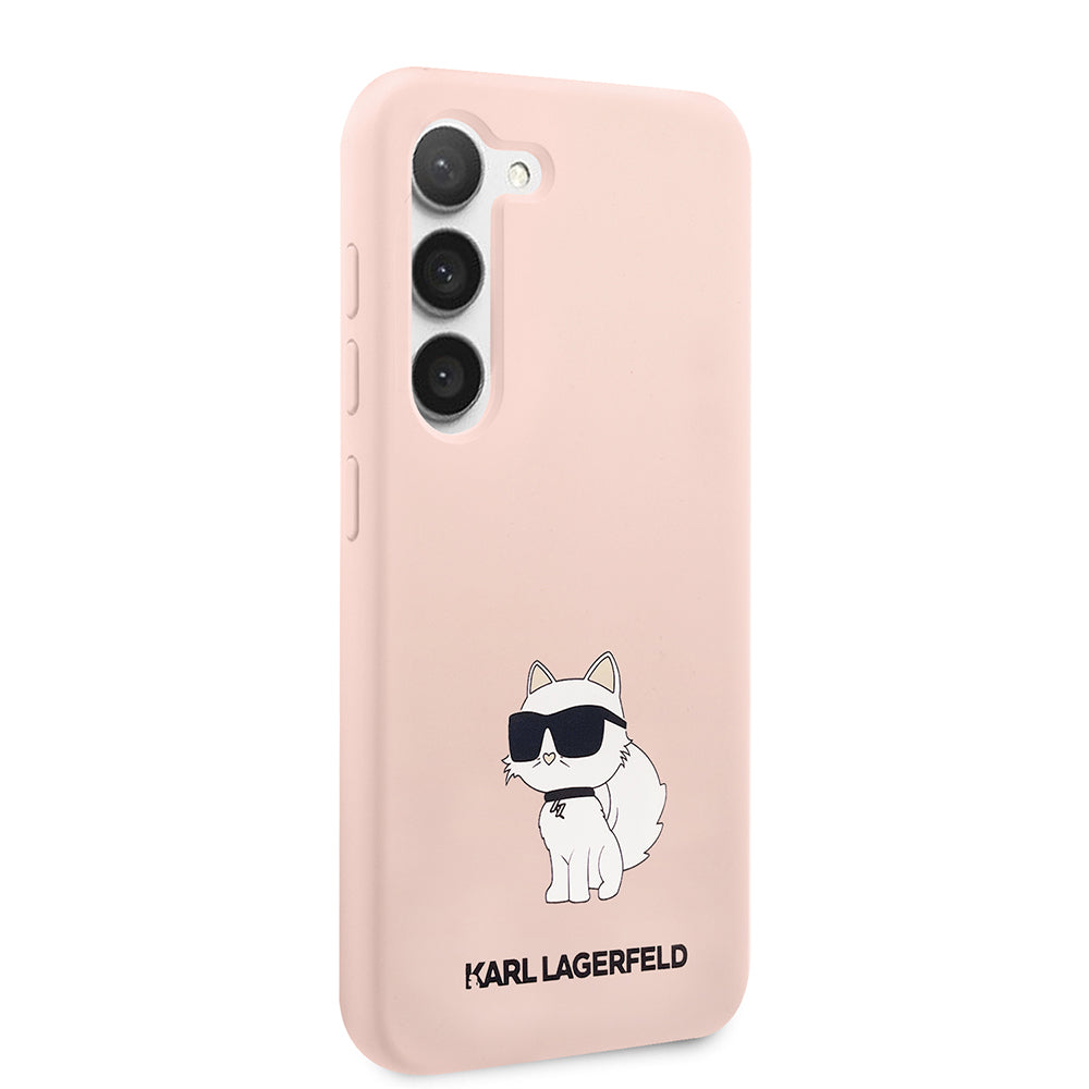 Hülle für Samsung Galaxy S23 S911, Karl Lagerfeld, Silicone Choupette, Rosa