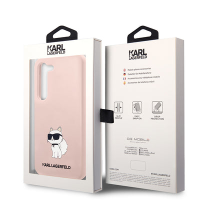 Hülle für Samsung Galaxy S23 S911, Karl Lagerfeld, Silicone Choupette, Rosa