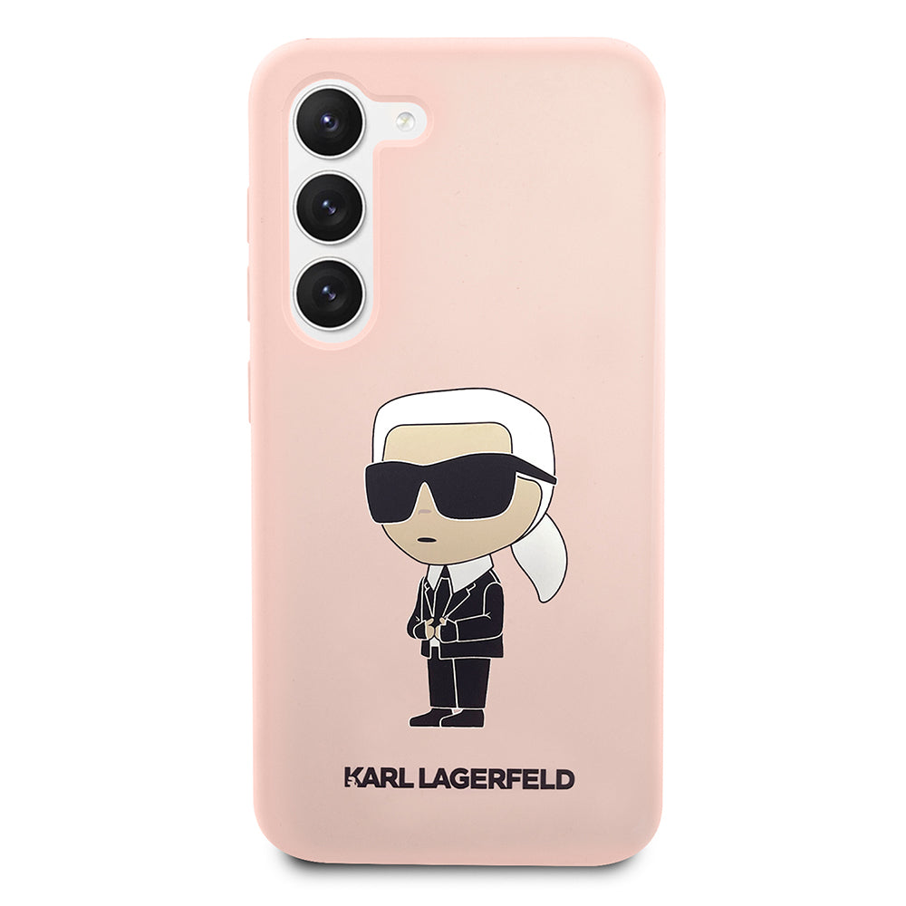 Case for Samsung Galaxy S23 S911, Karl Lagerfeld, Ikonik Karl Silicone, Pink