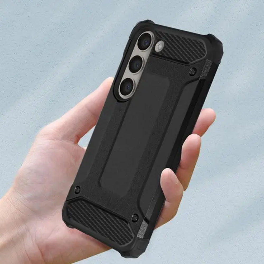 Hülle für Samsung Galaxy S23 S911, Techsuit, Hybrid Armor, Schwarz