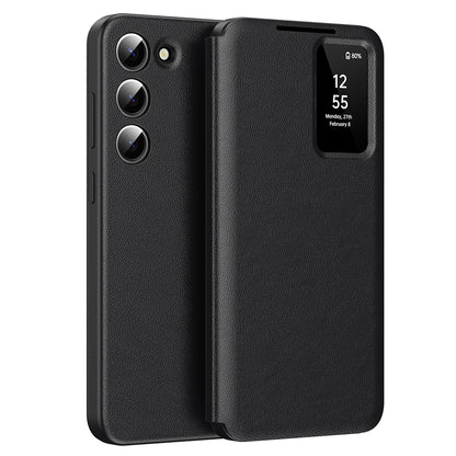 Hülle für Samsung Galaxy S23 S911, Techsuit, SmartView, Schwarz
