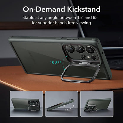 Hülle für Samsung Galaxy S23 Ultra S918, ESR, Classic Kickstand, Transparent Grün