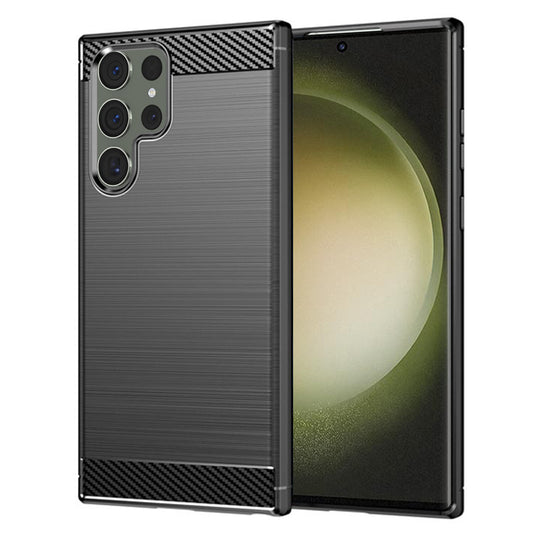 Hülle für Samsung Galaxy S23 Ultra S918, Techsuit, Carbon, Schwarz